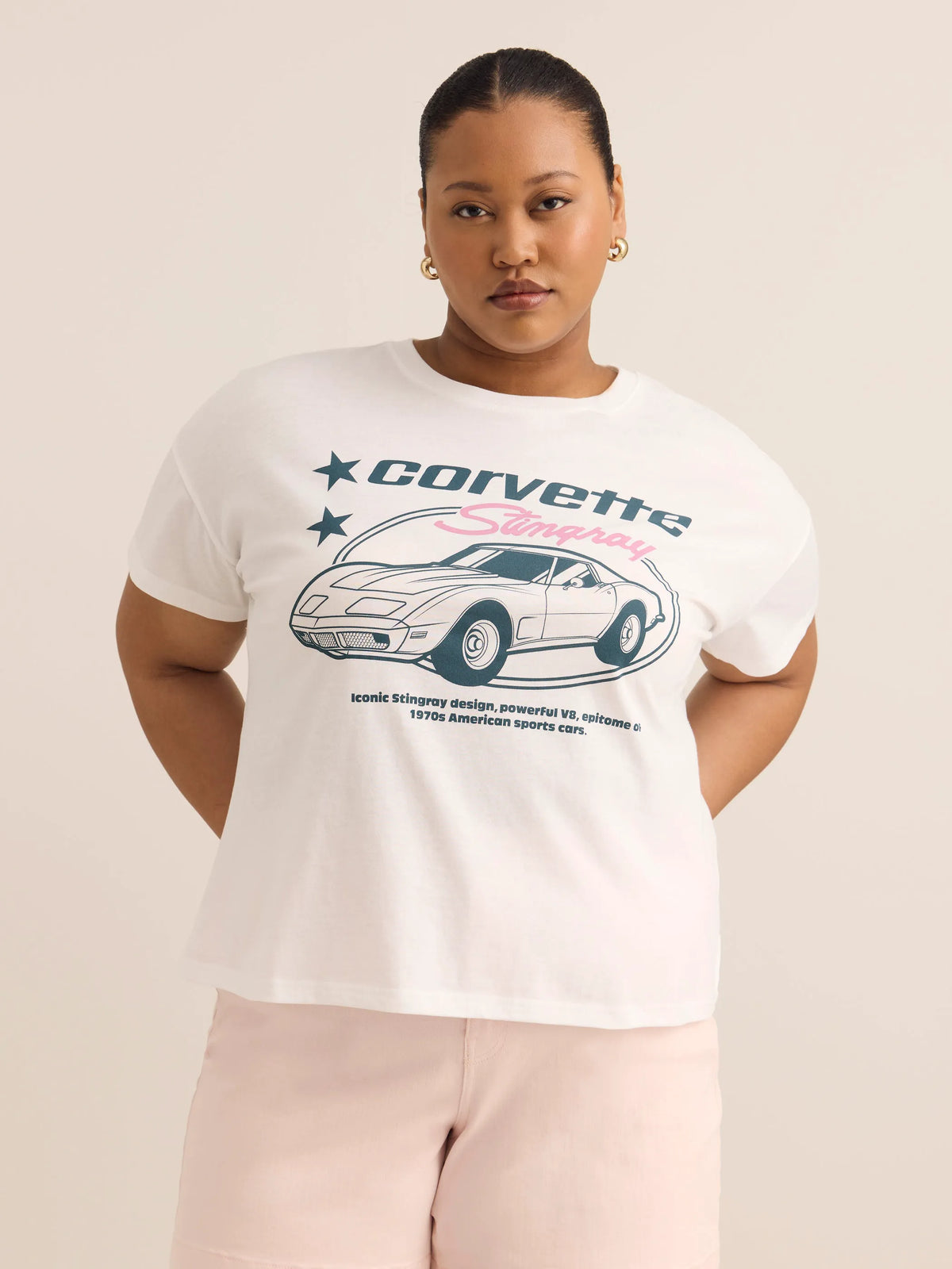 White printed Corvette