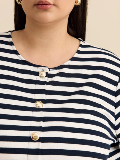 NAVY AND WHITE STRIPE
