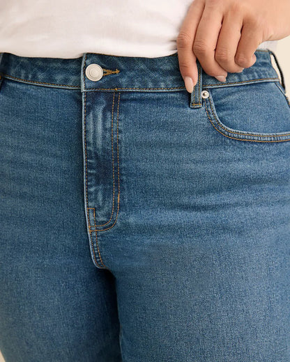 Dark medium blue denim