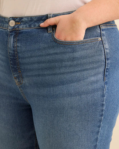 Dark medium blue denim