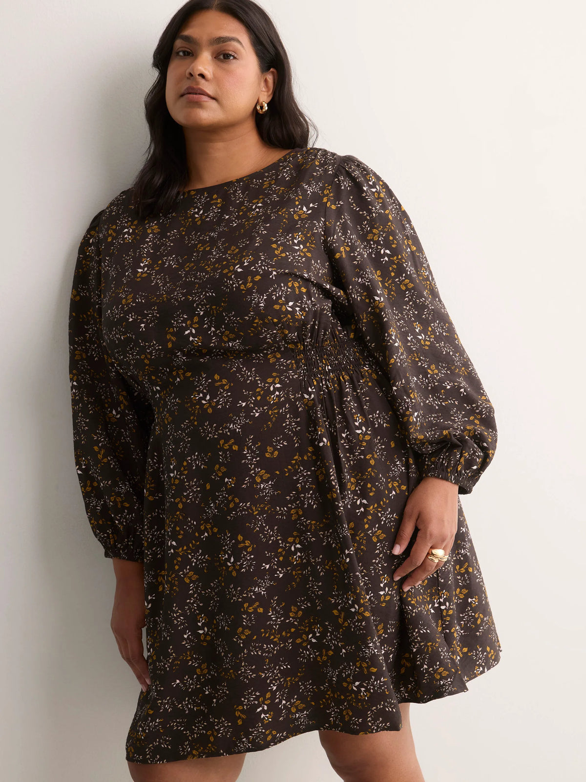Long-Sleeve Fit-and-Flare Dress